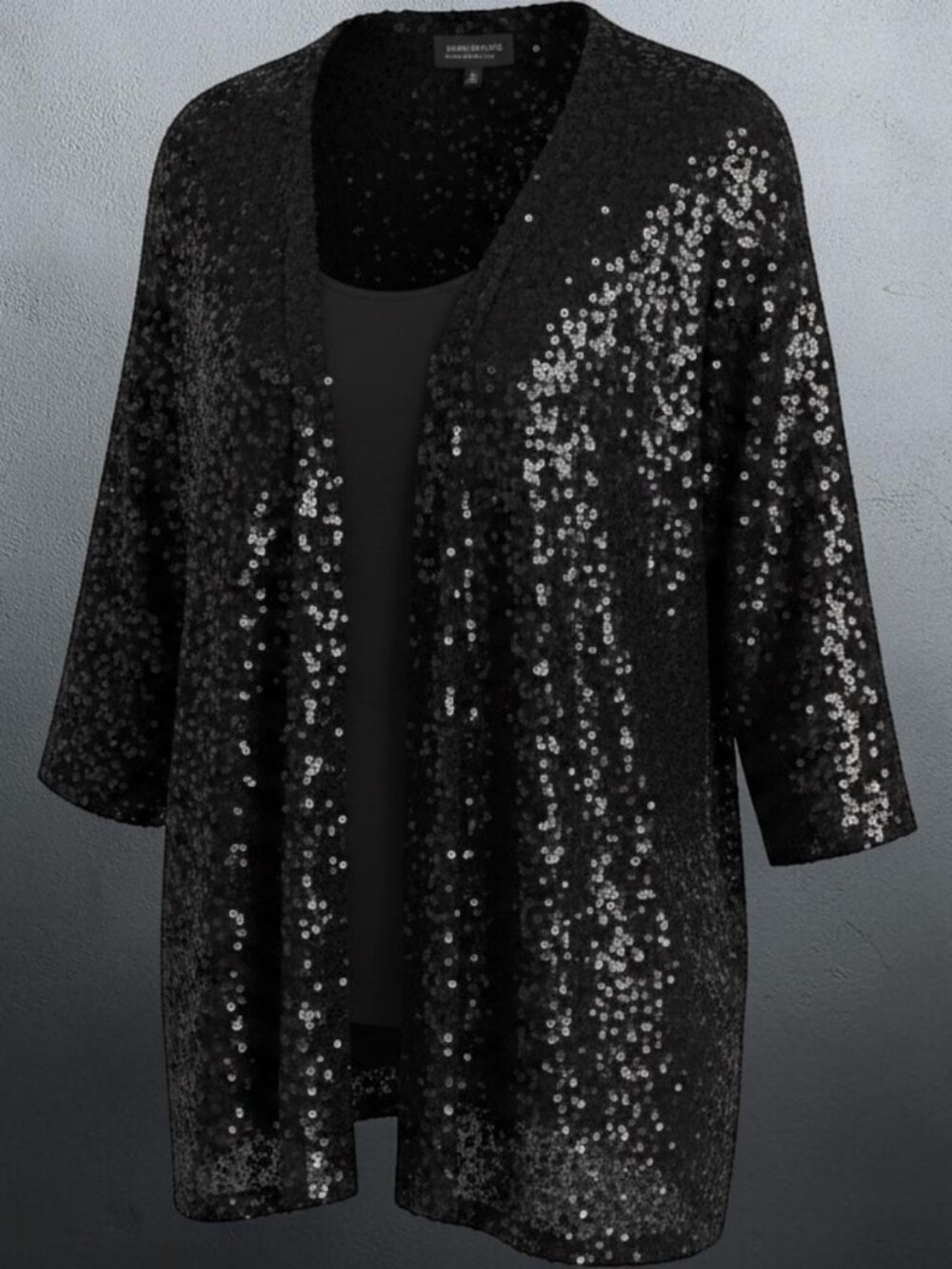 Jones New York, Plus Size, Sequined Kimono Duster, 3X